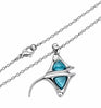 Stainlesss steel Hawaiian Jewelry Manta Ray Blue Glass Pendant Chain Necklace