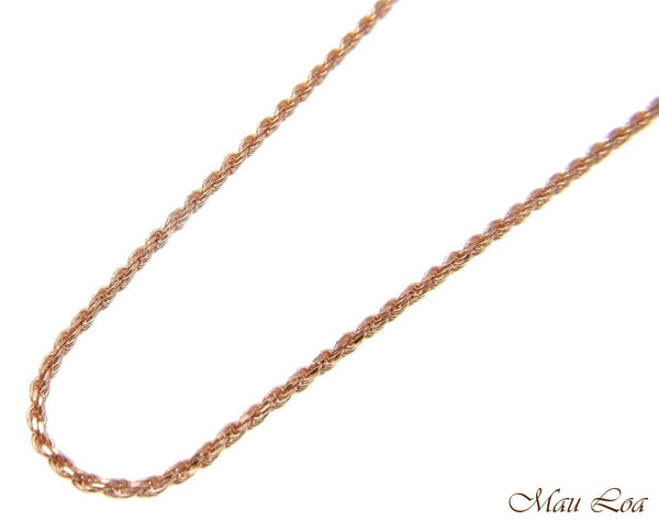 Sterling Silver 925 Italian Pink Rose Gold 1.4mm Rope Chain 16" 18" 20"