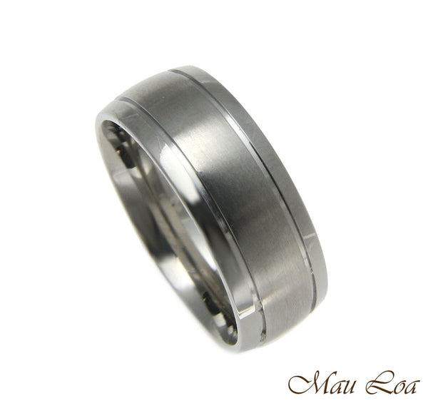 Stainless Steel Ring Wedding Band 8mm Unisex Plain Silver Color Size 6-13