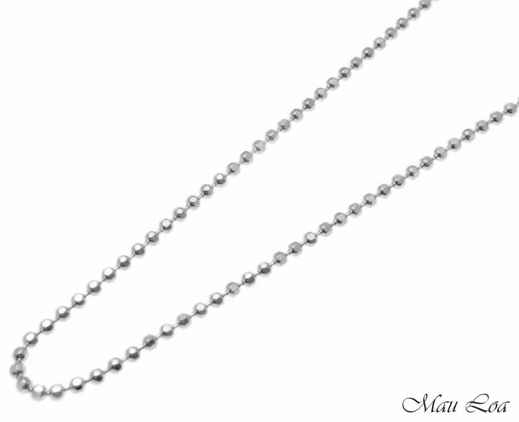 Beaded chain necklace in sterling silver, 16 long.