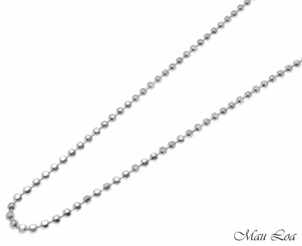 Sterling Silver 925 Rhodium Italian 1.2mm Ball Bead Chain Necklace 16" 18"