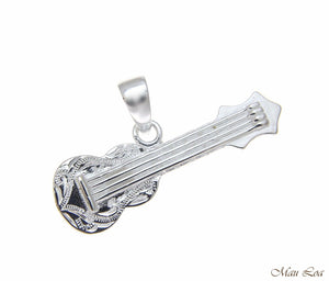 925 Sterling Silver Hawaiian Scroll Ukulele Guitar Pendant