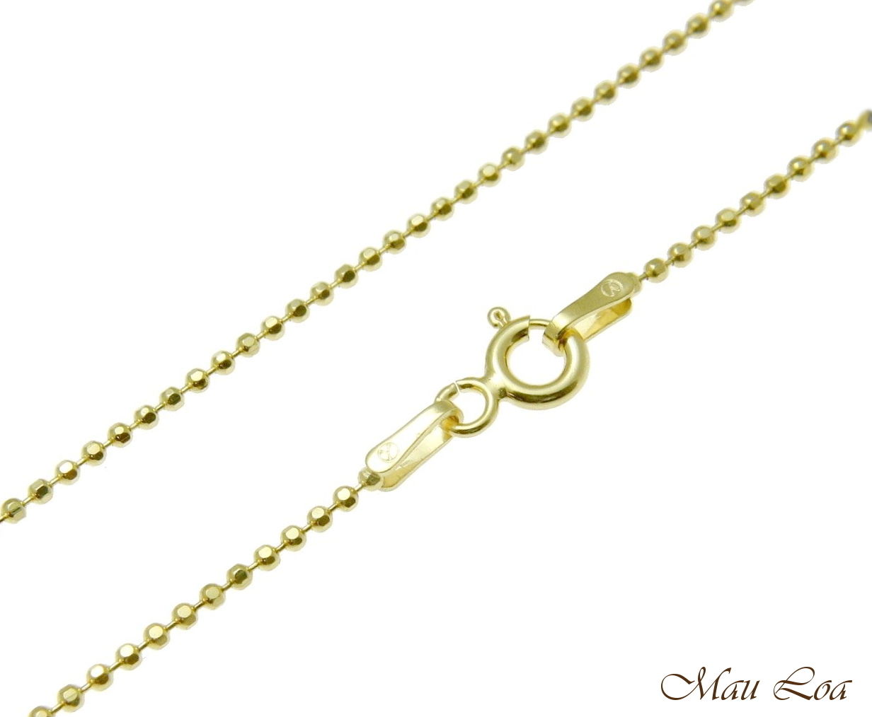 Sterling Silver 925 Yellow Gold Italian 1.2mm Ball Bead Chain Necklace 16 18 20"