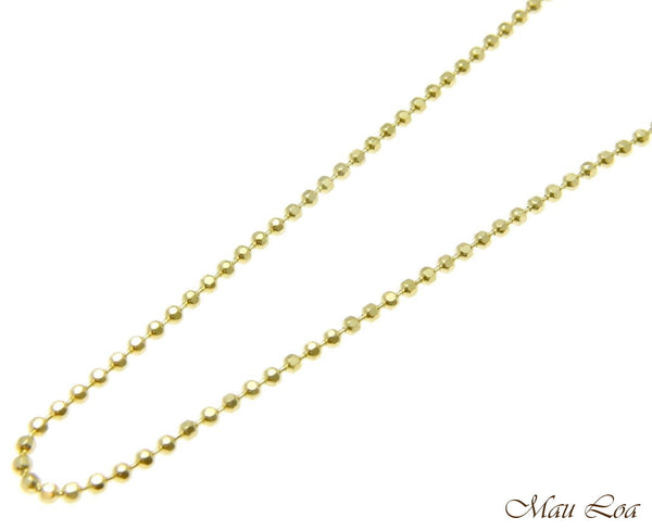 Sterling Silver 925 Yellow Gold Italian 1.2mm Ball Bead Chain Necklace 16 18 20"