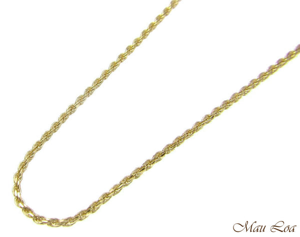 Sterling Silver 925 Italian Yellow Gold 1.4mm Rope Chain 16" 18" 20"