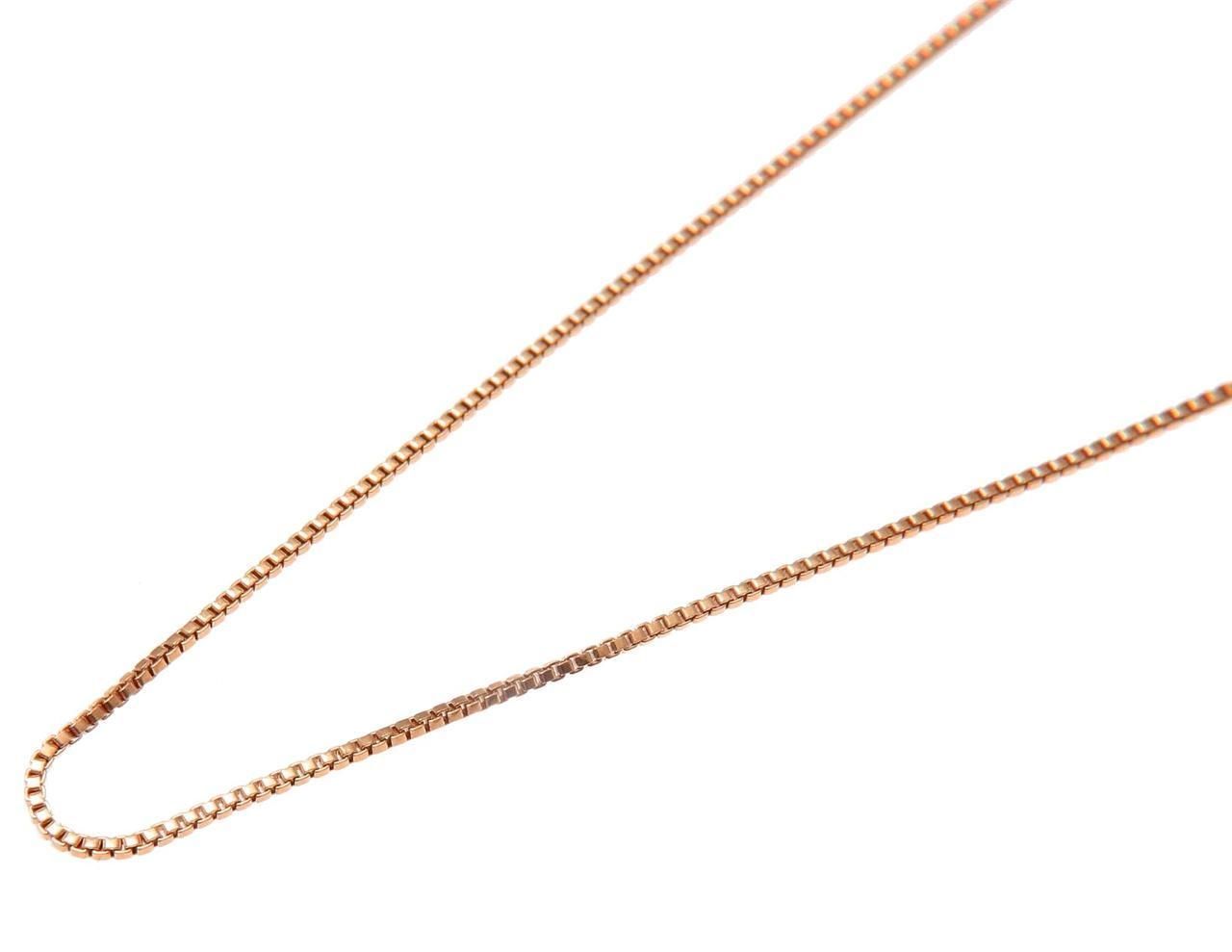 Pink Rose Gold on 925 Sterling Silver Italian 1mm Box Chain Necklace 16" 18" 20"