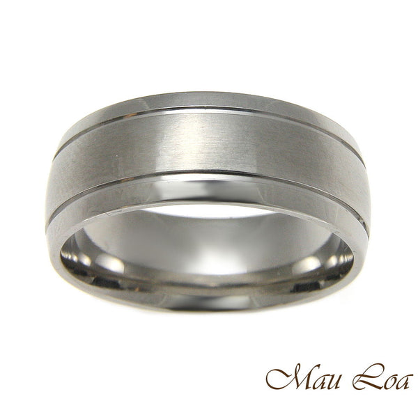 Stainless Steel Ring Wedding Band 8mm Unisex Plain Silver Color Size 6-13