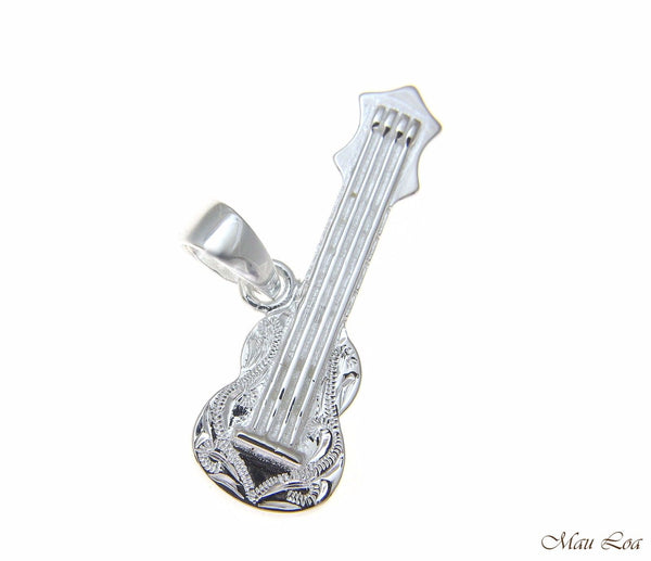 925 Sterling Silver Hawaiian Scroll Ukulele Guitar Pendant