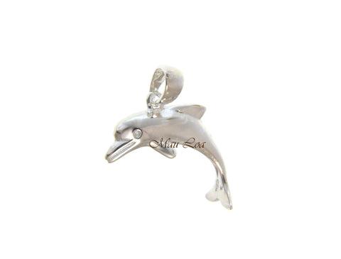 925 Sterling Silver Hawaiian Shinny Dolphin Pendant Charm