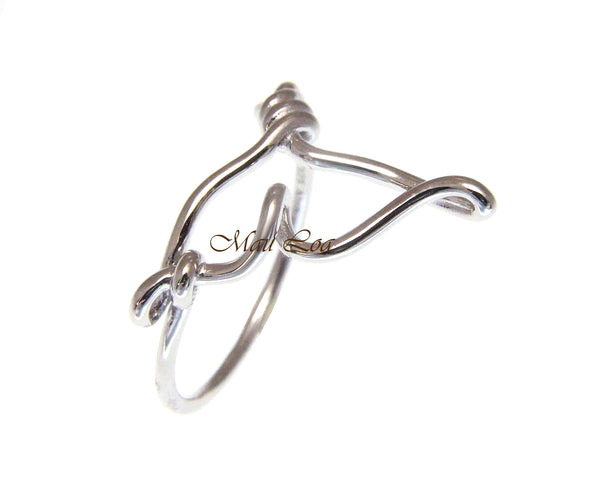 925 Sterling Silver Hawaiian Whale Tail Outline Ring Size 5-10